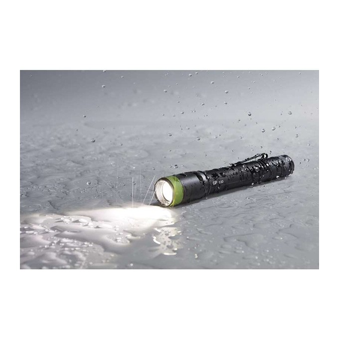 LED Flashlight, 2xAA, metalowy, czarna, 150lm, C33