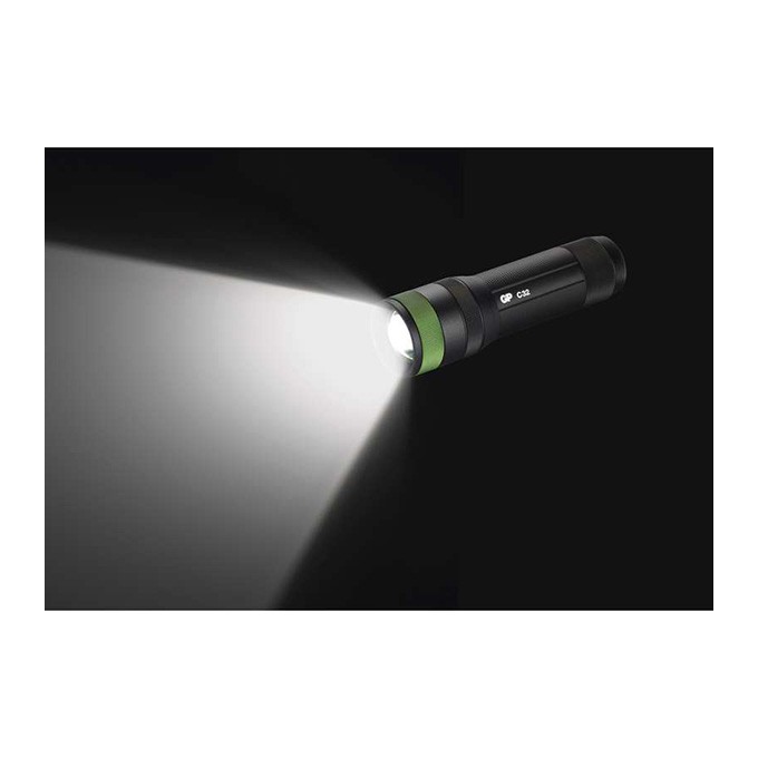 LED Flashlight, 3xAAA, metalowy, czarna, 300lm, C32