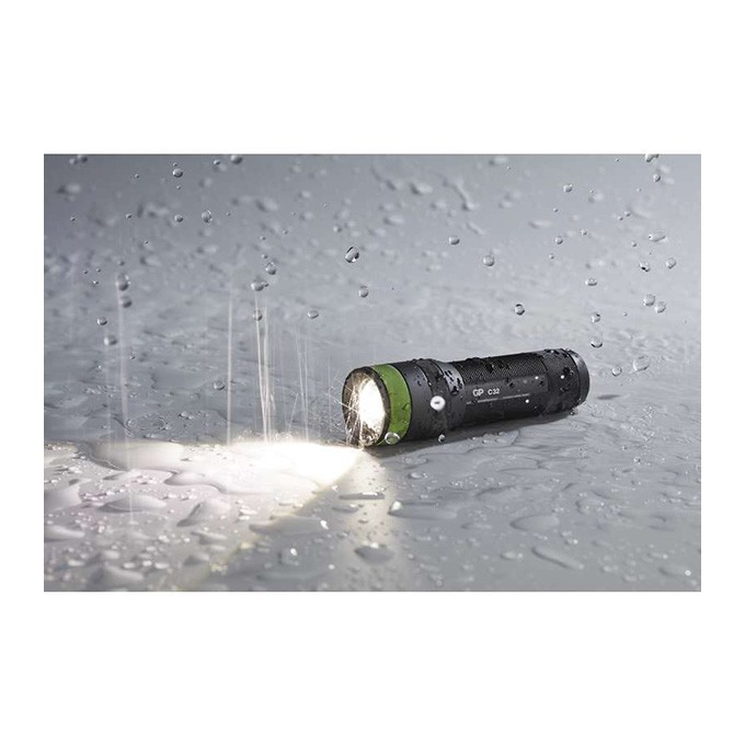 LED Flashlight, 3xAAA, metalowy, czarna, 300lm, C32