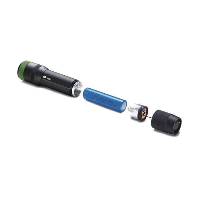 LED Flashlight, Li-Ion 3,7V/2500mAh, metalowy, czarna, 650lm, CR41