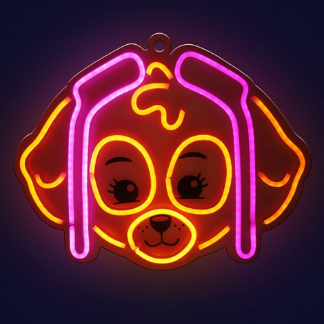 Hanging neon LED Paw Patrol on plexiglass - Skye OW-130546 Hanging neon LED Paw Patrol on plexiglass - Skye OW-130546