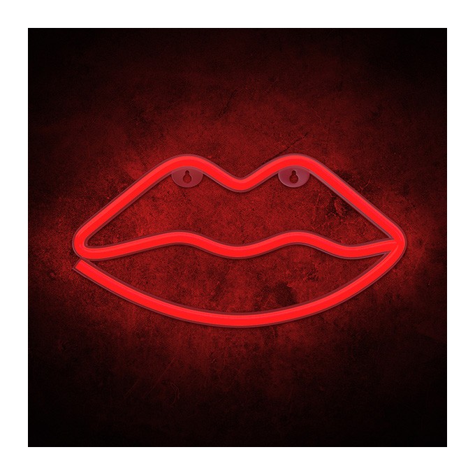 Neon LED Light LIPS red Bat + USB FLNE08 Forever Light