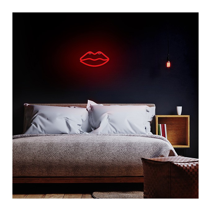 Neon LED Light LIPS red Bat + USB FLNE08 Forever Light