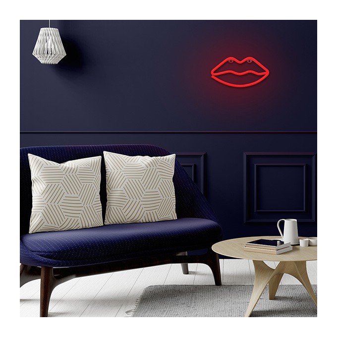 Neon LED Light LIPS red Bat + USB FLNE08 Forever Light