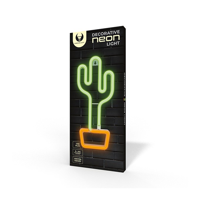 Neon LED Light CACTUS orange green Bat + USB FLNE02 Forever Light