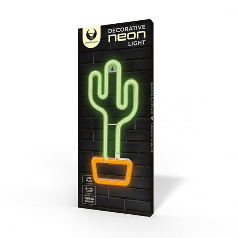 Neon LED Light CACTUS orange green Bat + USB FLNE02 Forever Light Neon LED Light CACTUS orange green Bat + USB FLNE02 Forever Light