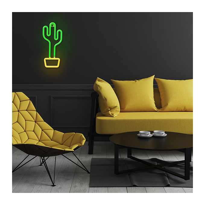 Neon LED Light CACTUS orange green Bat + USB FLNE02 Forever Light
