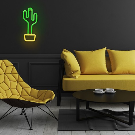 Neon LED Light CACTUS orange green Bat + USB FLNE02 Forever Light Neon LED Light CACTUS orange green Bat + USB FLNE02 Forever Light