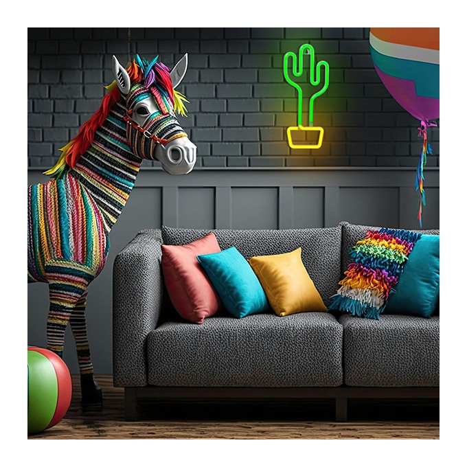 Neon LED Light CACTUS orange green Bat + USB FLNE02 Forever Light