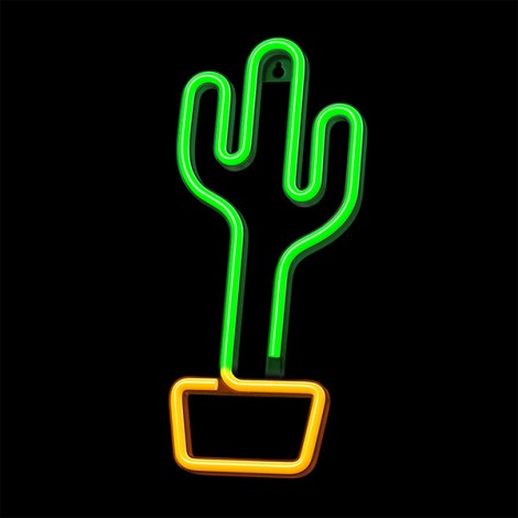 Neon LED Light CACTUS orange green Bat + USB FLNE02 Forever Light Neon LED Light CACTUS orange green Bat + USB FLNE02 Forever Light