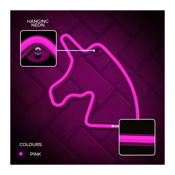 Neon LED Light UNICORN pink Bat + USB FLNE01 Forever Light