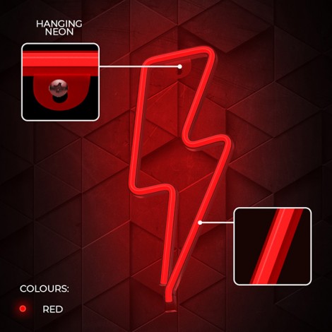 Neon LED Light BOLT red Bat + USB FLNE06 Forever Light Neon LED Light BOLT red Bat + USB FLNE06 Forever Light