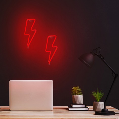 Neon LED Light BOLT red Bat + USB FLNE06 Forever Light Neon LED Light BOLT red Bat + USB FLNE06 Forever Light