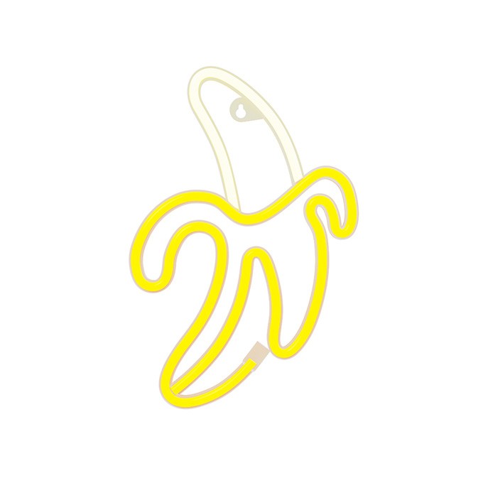 Neon LED Light BANANA white yellow Bat + USB FLNE10 Forever Light