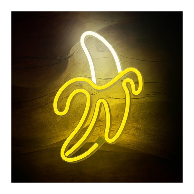 Neon LED Light BANANA white yellow Bat + USB FLNE10 Forever Light