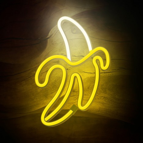 Neon LED Light BANANA white yellow Bat + USB FLNE10 Forever Light Neon LED Light BANANA white yellow Bat + USB FLNE10 Forever Light