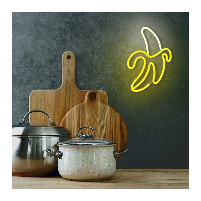 Neon LED Light BANANA white yellow Bat + USB FLNE10 Forever Light