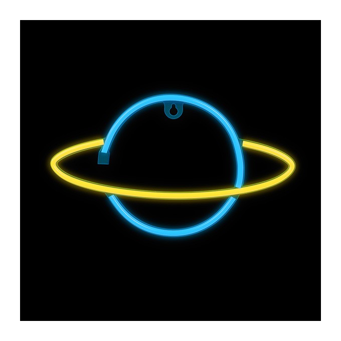 Neon LED Light SATURN yellow blue Bat + USB FLNE11 Forever Light