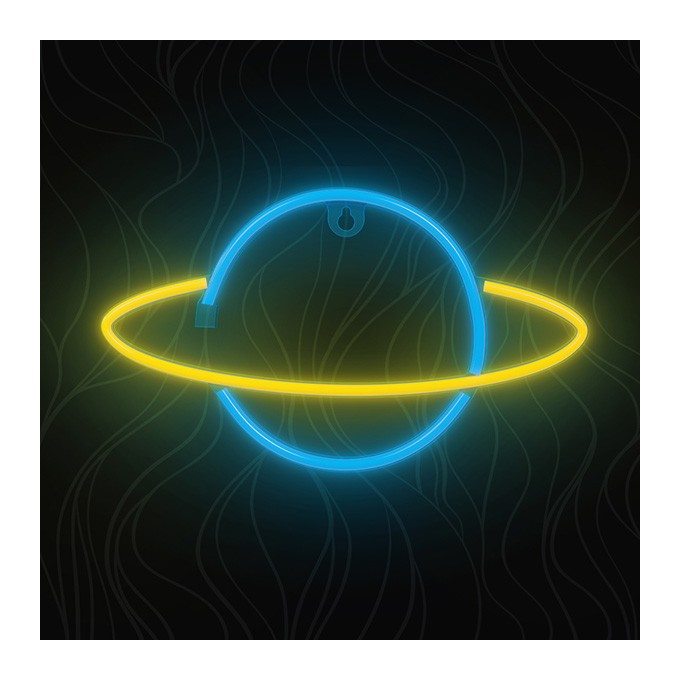 Neon LED Light SATURN yellow blue Bat + USB FLNE11 Forever Light