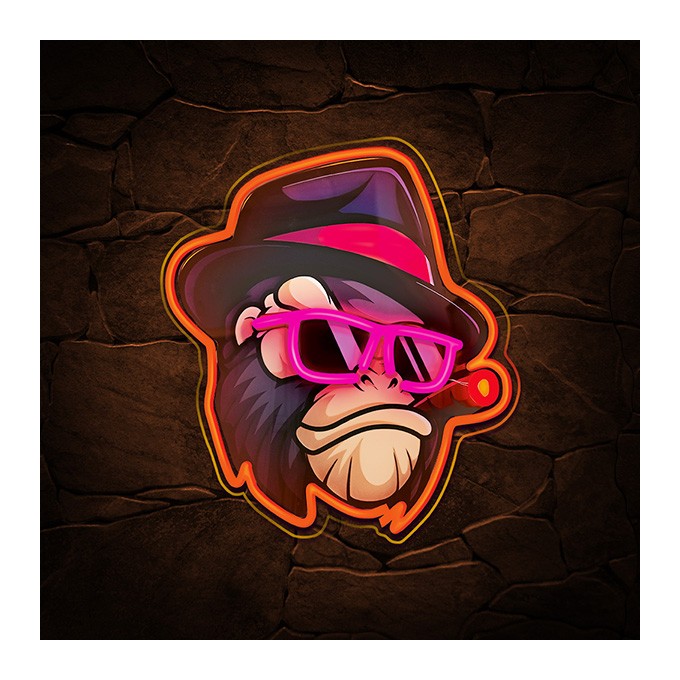 Neon ART LED GANGSTA MONKEY multicolor FLA03 Forever Light