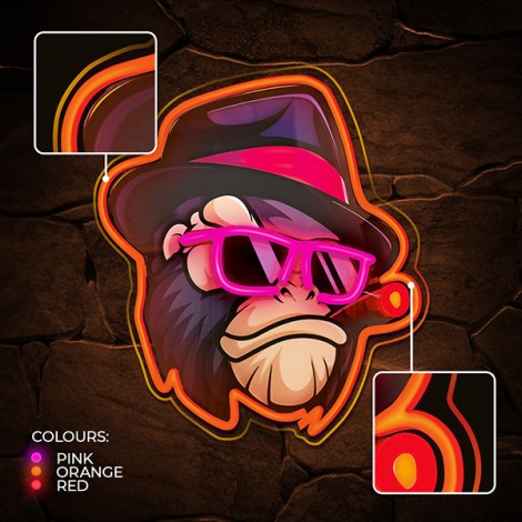 Neon ART LED GANGSTA MONKEY multicolor FLA03 Forever Light Neon ART LED GANGSTA MONKEY multicolor FLA03 Forever Light
