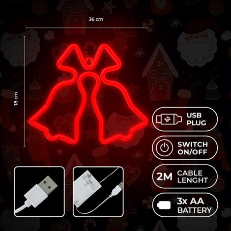 Neon LED CHRISTMAS BELLS red FLNE17 Forever Light Neon LED CHRISTMAS BELLS red FLNE17 Forever Light