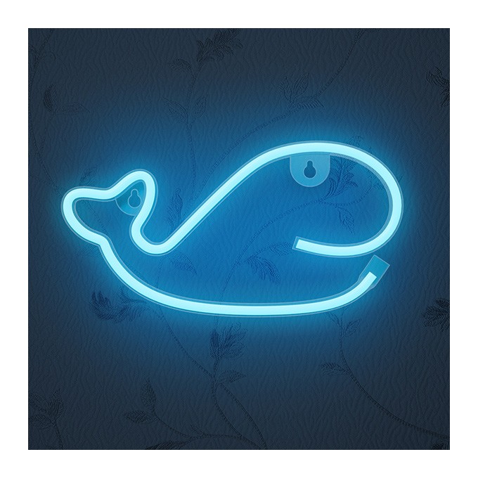 Neon LED Light WHALE blue Bat + USB FLNE19 Forever Light