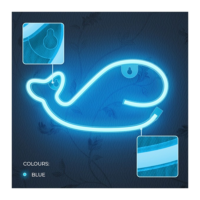 Neon LED Light WHALE blue Bat + USB FLNE19 Forever Light