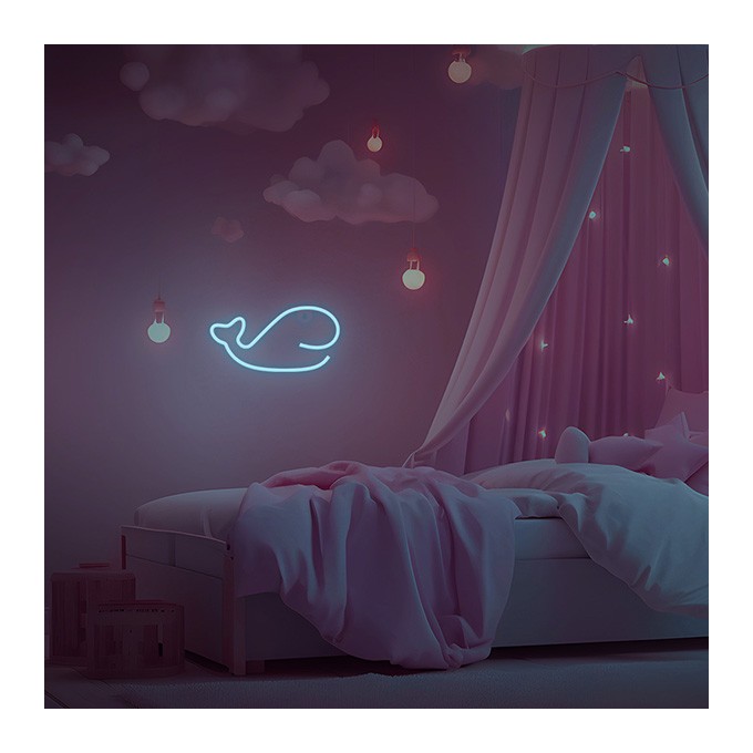 Neon LED Light WHALE blue Bat + USB FLNE19 Forever Light