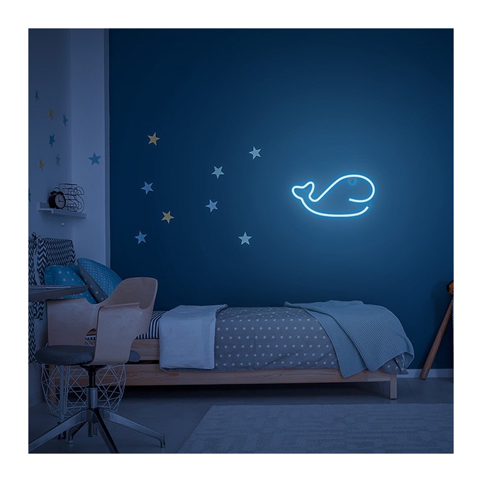 Neon LED Light WHALE blue Bat + USB FLNE19 Forever Light