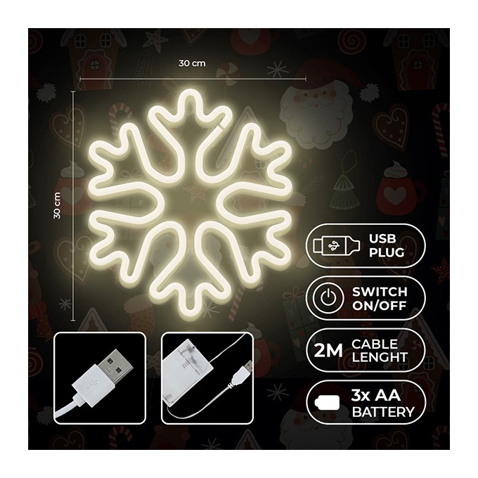 Neon LED CHRISTMAS SNOWFLAKE white FLNE20 Forever Light
