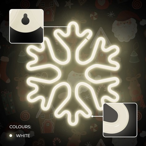 Neon LED CHRISTMAS SNOWFLAKE white FLNE20 Forever Light Neon LED CHRISTMAS SNOWFLAKE white FLNE20 Forever Light