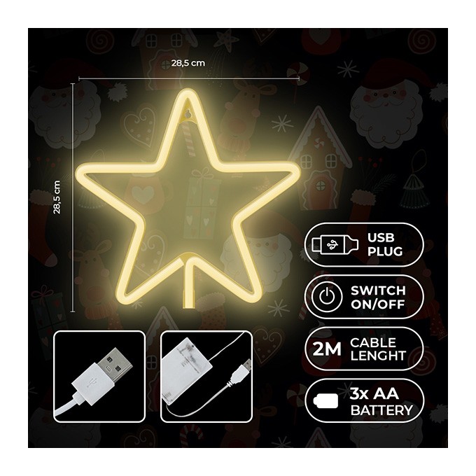 Neon LED CHRISTMAS PENTASTAR warm white FLNE22 Forever Light