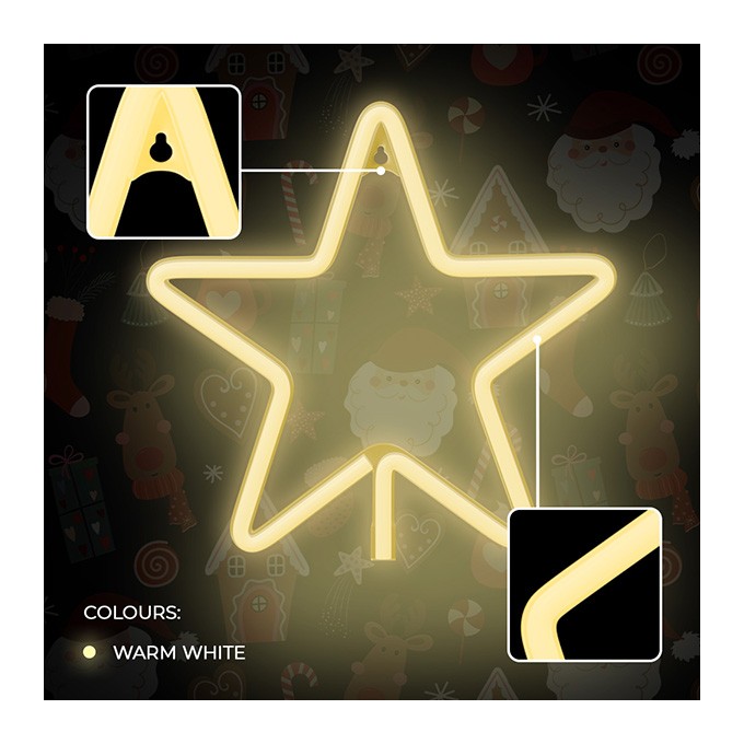 Neon LED CHRISTMAS PENTASTAR warm white FLNE22 Forever Light