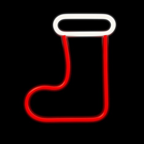 Neon LED CHRISTMAS SOCK white red FLNE23 Forever Light Neon LED CHRISTMAS SOCK white red FLNE23 Forever Light