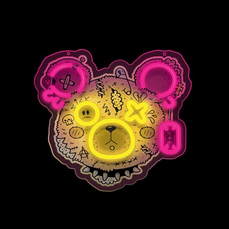 Neon ART LED PUNK TEDDY BEAR pink-yellow FLA01 Forever Light Neon ART LED PUNK TEDDY BEAR pink-yellow FLA01 Forever Light