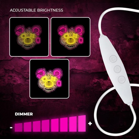 Neon ART LED PUNK TEDDY BEAR pink-yellow FLA01 Forever Light Neon ART LED PUNK TEDDY BEAR pink-yellow FLA01 Forever Light