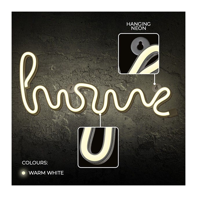 Neon LED Light HOME warm white Bat + USB FLNE21 Forever Light