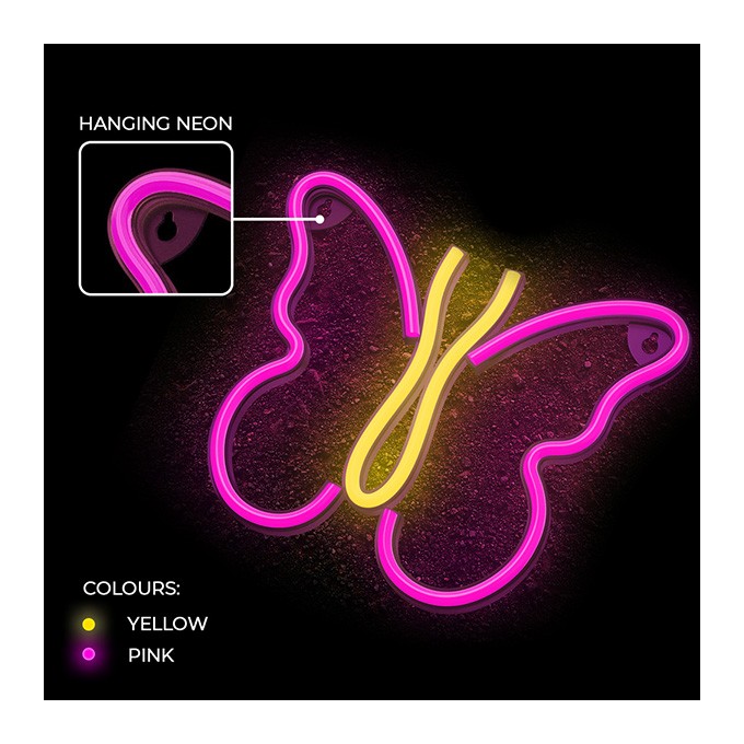 Neon LED Light BUTTERFLY pink NNE03 Neolia