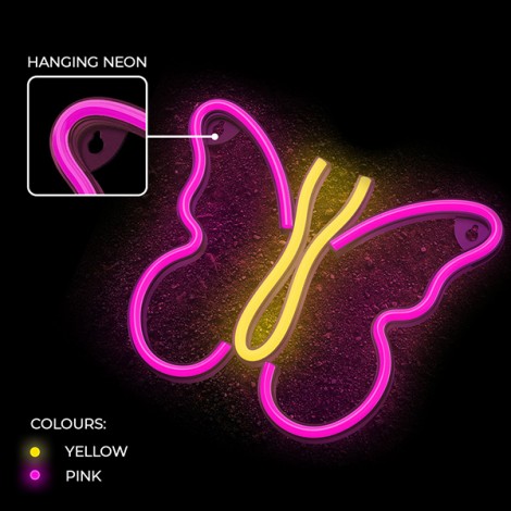Neon LED Light BUTTERFLY pink NNE03 Neolia Neon LED Light BUTTERFLY pink NNE03 Neolia