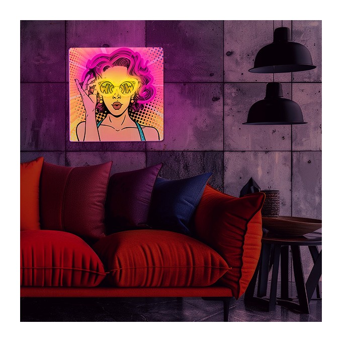 Neon ART LED POWER WOMAN yellow-purple FLA02 Forever Light