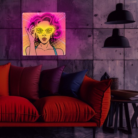 Neon ART LED POWER WOMAN yellow-purple FLA02 Forever Light Neon ART LED POWER WOMAN yellow-purple FLA02 Forever Light