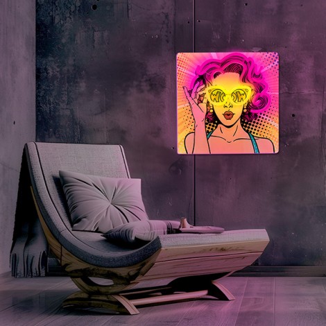 Neon ART LED POWER WOMAN yellow-purple FLA02 Forever Light Neon ART LED POWER WOMAN yellow-purple FLA02 Forever Light