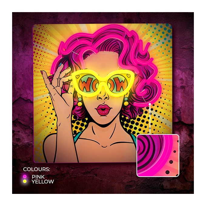 Neon ART LED POWER WOMAN yellow-purple FLA02 Forever Light