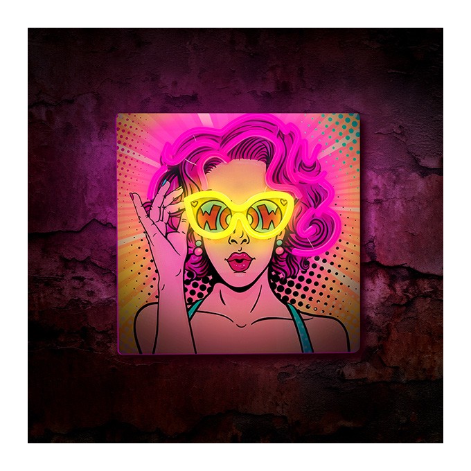 Neon ART LED POWER WOMAN yellow-purple FLA02 Forever Light