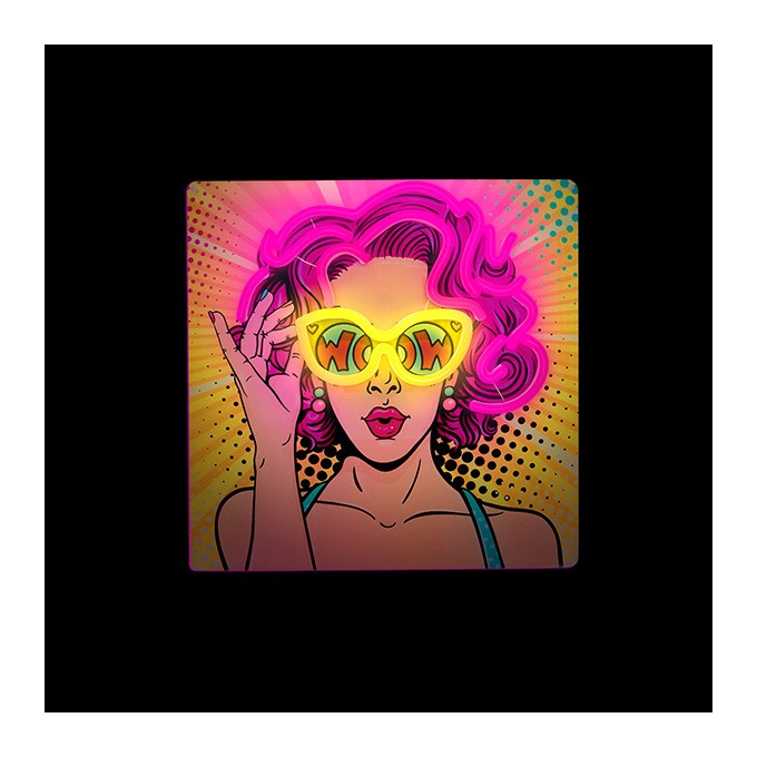 Neon ART LED POWER WOMAN yellow-purple FLA02 Forever Light
