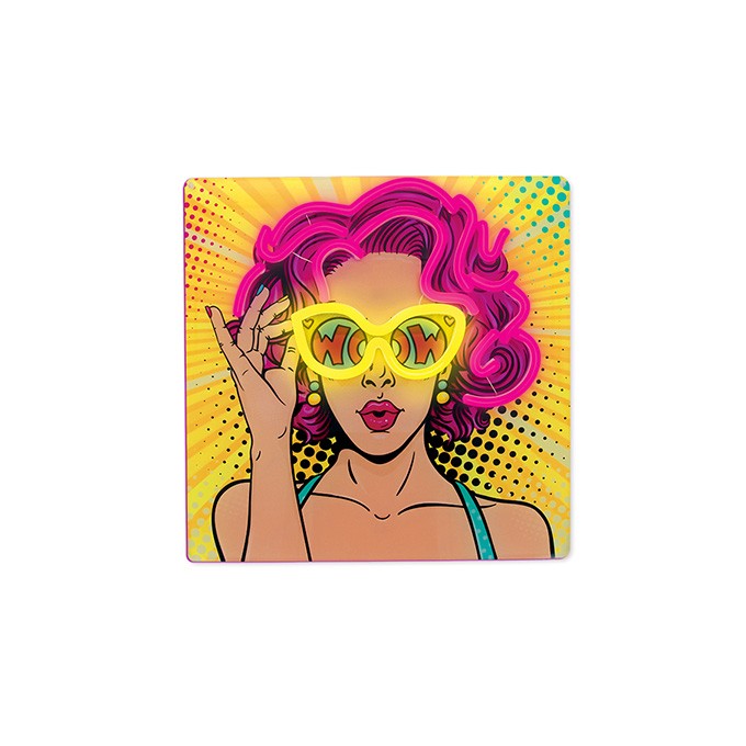 Neon ART LED POWER WOMAN yellow-purple FLA02 Forever Light