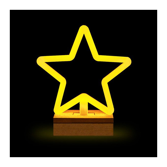 Neon Wood Stand LED STAR warm white FLNW04 Forever Light