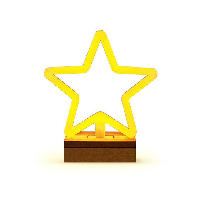 Neon Wood Stand LED STAR warm white FLNW04 Forever Light