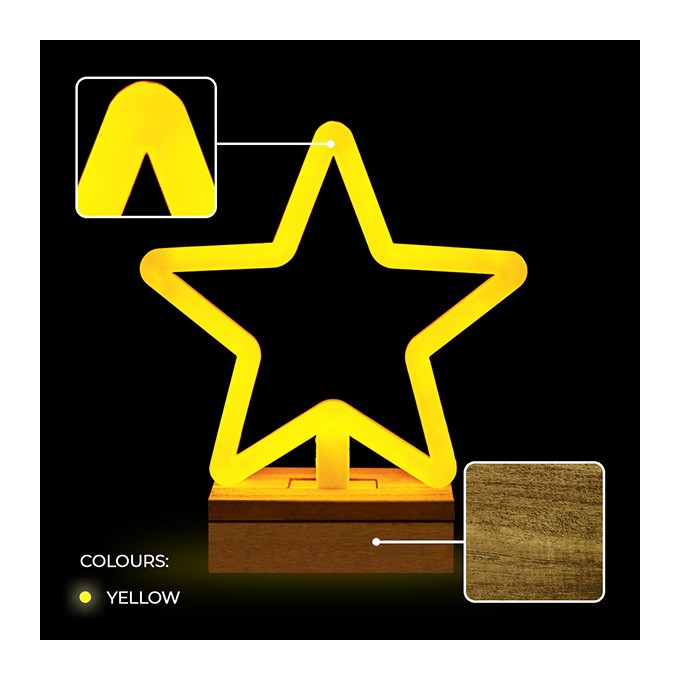 Neon Wood Stand LED STAR warm white FLNW04 Forever Light